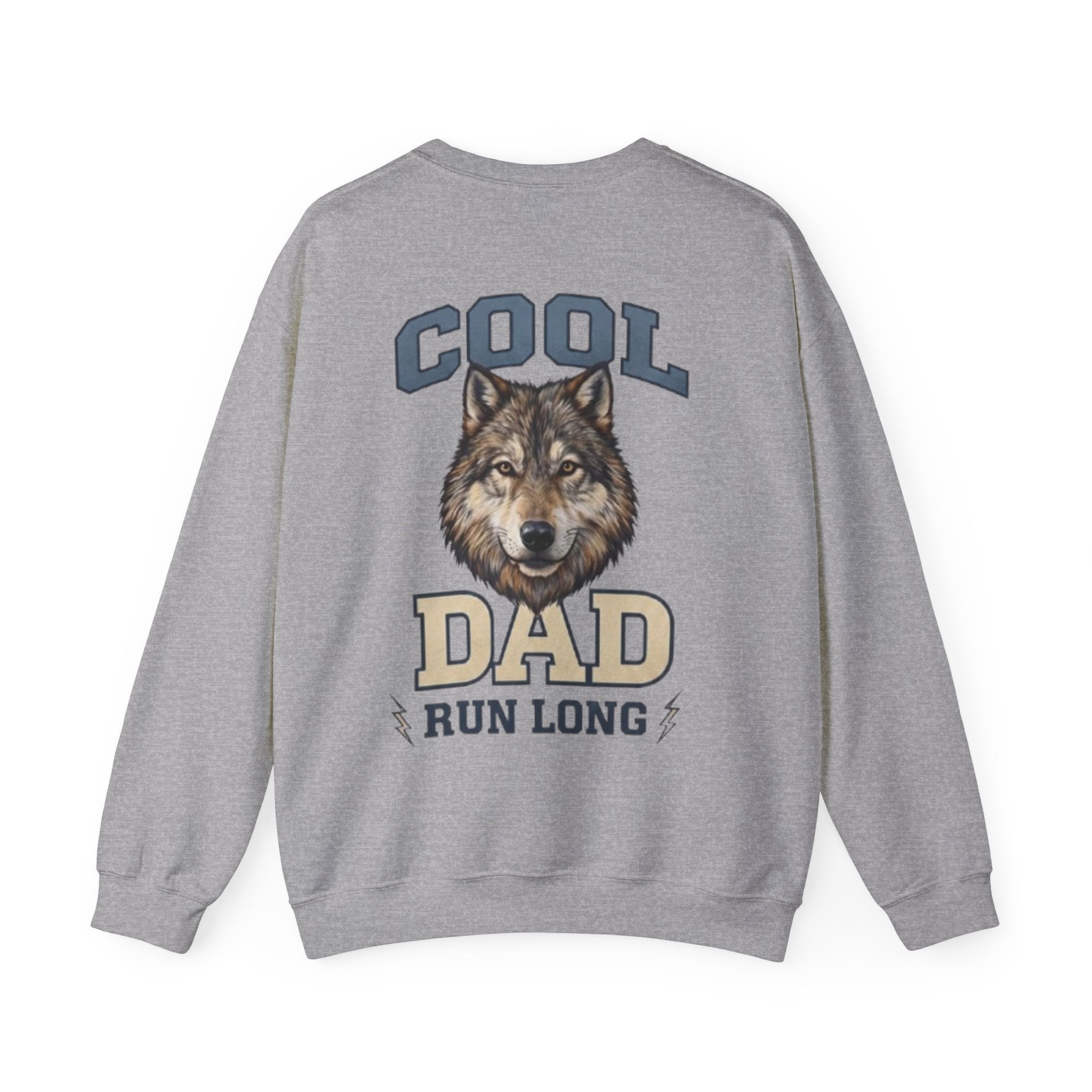 Cool Dad Wolf Crewneck Sweatshirt – "Cool Dad Run Long" Graphic
