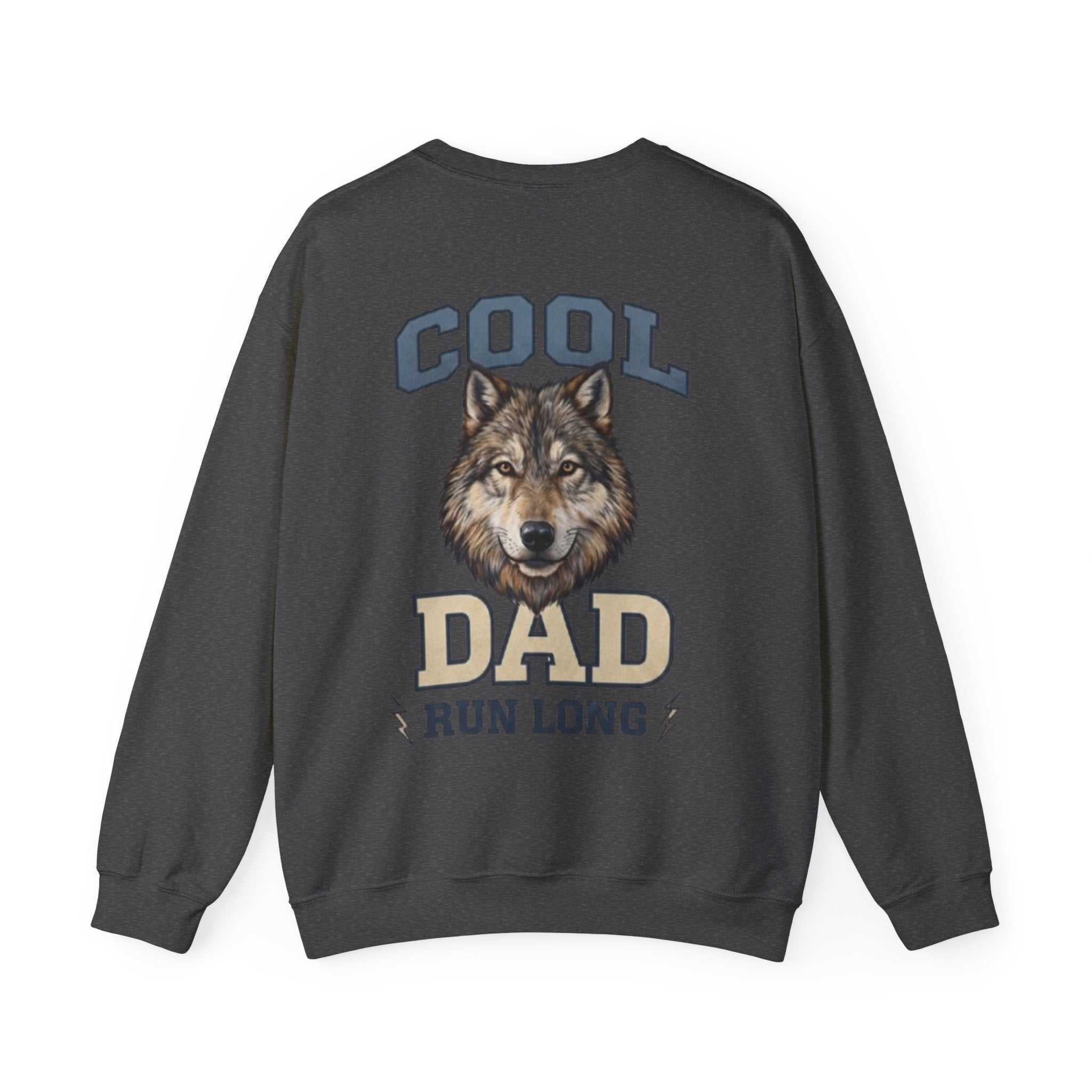 Cool Dad Wolf Crewneck Sweatshirt – "Cool Dad Run Long" Graphic